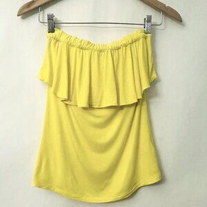 Kaeli Smith Tube Top Sleeveless Yellow Blouse With Stretch Size XS